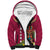 Hawaii Plumeria Lei Sherpa Hoodie Tiki and Kakau Pattern Pink Color