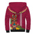 Hawaii Plumeria Lei Sherpa Hoodie Tiki and Kakau Pattern Pink Color