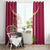 Hawaii Plumeria Lei Window Curtain Tiki and Kakau Pattern Pink Color