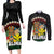 Aloha Hawaii Couples Matching Long Sleeve Bodycon Dress and Long Sleeve Button Shirt Kanaka Maoli with Polynesian Spiral Plumeria