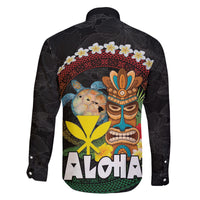 Aloha Hawaii Family Matching Tank Maxi Dress and Hawaiian Shirt Kanaka Maoli with Polynesian Spiral Plumeria