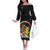 Aloha Hawaii Off The Shoulder Long Sleeve Dress Kanaka Maoli with Polynesian Spiral Plumeria