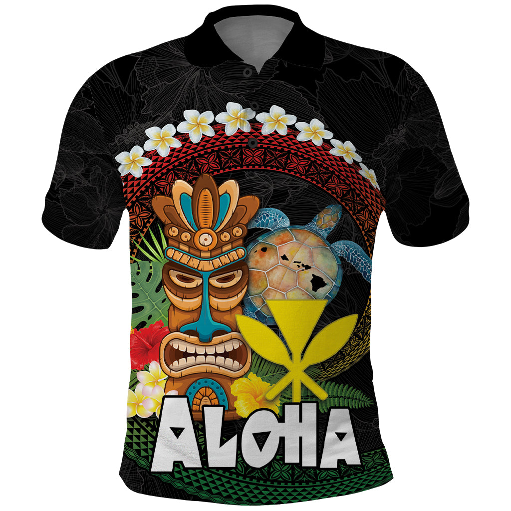 Aloha Hawaii Polo Shirt Kanaka Maoli with Polynesian Spiral Plumeria