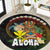 Aloha Hawaii Round Carpet Kanaka Maoli with Polynesian Spiral Plumeria