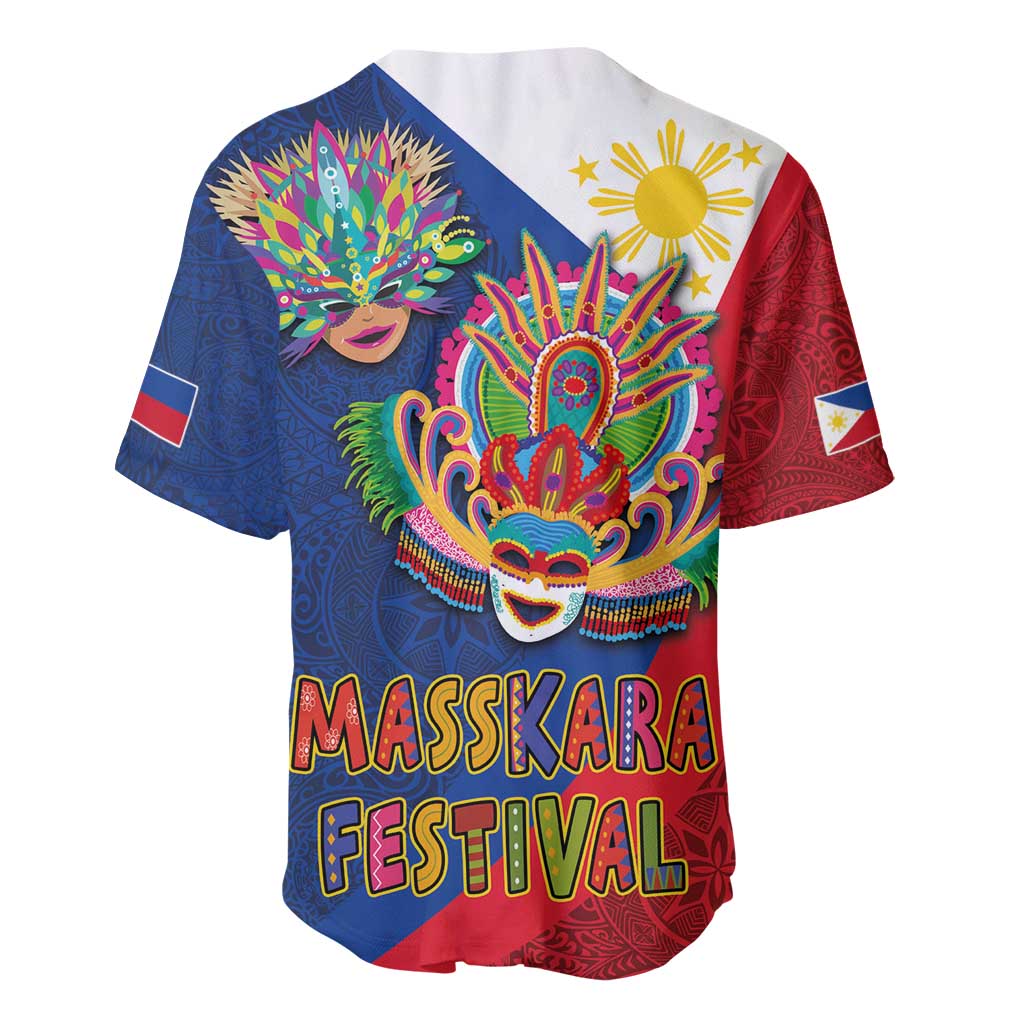 Philippines MassKara Baseball Jersey Filipino Carnival Mask and Polynesian Pattern LT03 - Polynesian Pride