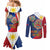 Philippines MassKara Couples Matching Mermaid Dress and Long Sleeve Button Shirt Filipino Carnival Mask and Polynesian Pattern