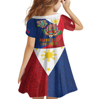 Philippines MassKara Family Matching Long Sleeve Bodycon Dress and Hawaiian Shirt Filipino Carnival Mask and Polynesian Pattern LT03 - Polynesian Pride