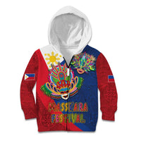 Philippines MassKara Kid Hoodie Filipino Carnival Mask and Polynesian Pattern