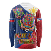 Philippines MassKara Long Sleeve Shirt Filipino Carnival Mask and Polynesian Pattern LT03 - Polynesian Pride