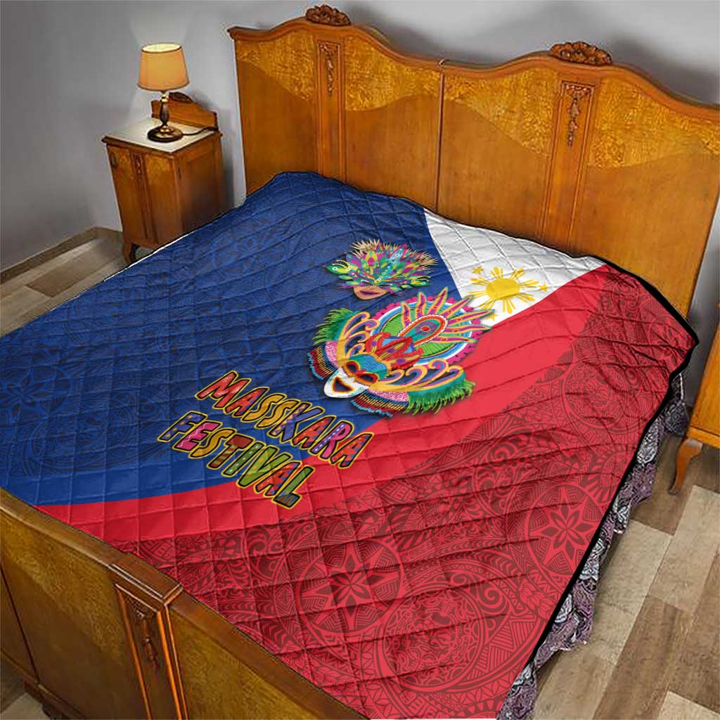 Philippines MassKara Quilt Filipino Carnival Mask and Polynesian Pattern