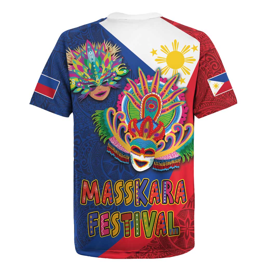 Philippines MassKara Rugby Jersey Filipino Carnival Mask and Polynesian Pattern