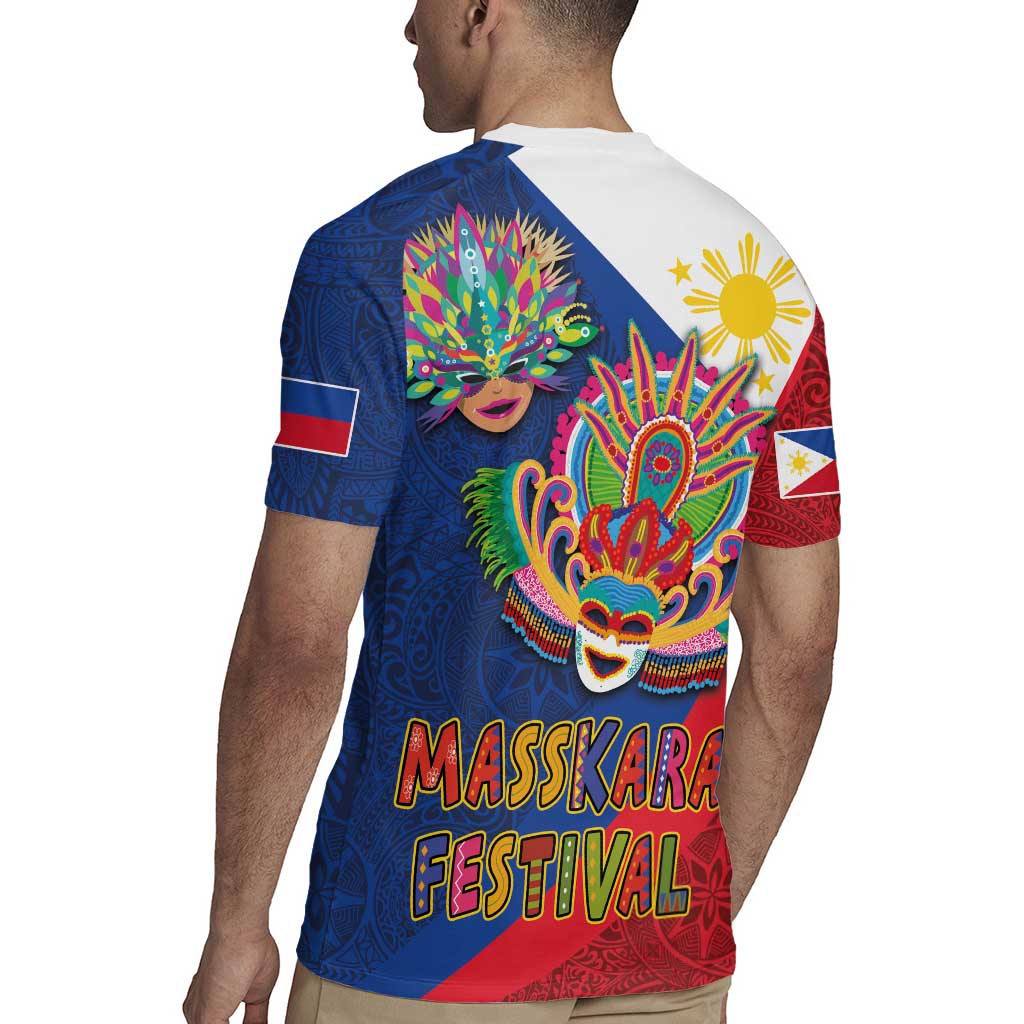 Philippines MassKara Rugby Jersey Filipino Carnival Mask and Polynesian Pattern