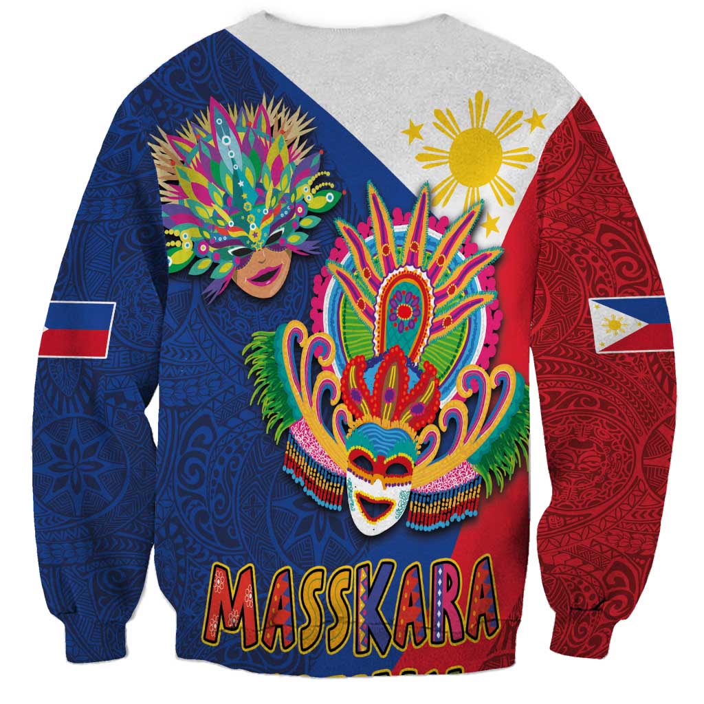Philippines MassKara Sweatshirt Filipino Carnival Mask and Polynesian Pattern