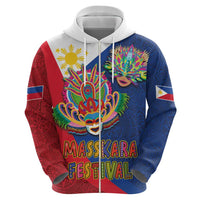 Philippines MassKara Zip Hoodie Filipino Carnival Mask and Polynesian Pattern LT03 - Polynesian Pride