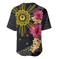 Hawaii and Philippines Together Baseball Jersey Hibiscus Flower and Sun Badge Polynesian Pattern Coloful LT03 - Polynesian Pride