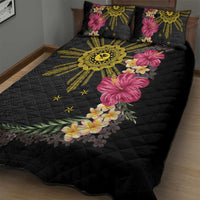 Hawaii and Philippines Together Quilt Bed Set Hibiscus Flower and Sun Badge Polynesian Pattern Coloful LT03 - Polynesian Pride