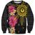 Hawaii and Philippines Together Sweatshirt Hibiscus Flower and Sun Badge Polynesian Pattern Coloful