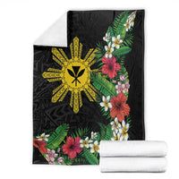 Tropical Hawaii and Philippines Blanket Kanaka Maoli and Sun Badge Batok Tattoo Colorful