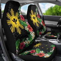 Tropical Hawaii and Philippines Car Seat Cover Kanaka Maoli and Sun Badge Batok Tattoo Colorful