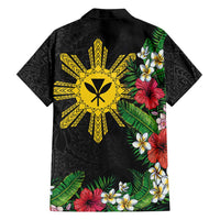 Tropical Hawaii and Philippines Family Matching Long Sleeve Bodycon Dress and Hawaiian Shirt Kanaka Maoli and Sun Badge Batok Tattoo Colorful LT03 - Polynesian Pride