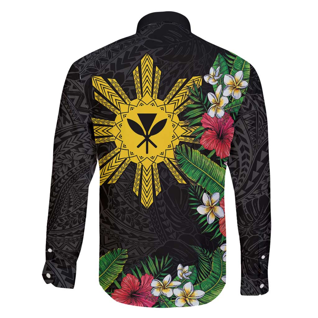 Tropical Hawaii and Philippines Family Matching Mermaid Dress and Hawaiian Shirt Kanaka Maoli and Sun Badge Batok Tattoo Colorful LT03 - Polynesian Pride