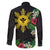 Tropical Hawaii and Philippines Family Matching Off The Shoulder Long Sleeve Dress and Hawaiian Shirt Kanaka Maoli and Sun Badge Batok Tattoo Colorful