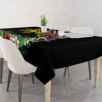 Tropical Hawaii and Philippines Tablecloth Kanaka Maoli and Sun Badge Batok Tattoo Colorful