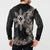 Tropical Hawaii and Philippines Button Sweatshirt Kanaka Maoli and Sun Badge Batok Tattoo Grayscale