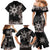 Tropical Hawaii and Philippines Family Matching Mermaid Dress and Hawaiian Shirt Kanaka Maoli and Sun Badge Batok Tattoo Grayscale