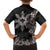 Tropical Hawaii and Philippines Family Matching Off Shoulder Short Dress and Hawaiian Shirt Kanaka Maoli and Sun Badge Batok Tattoo Grayscale