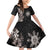 Tropical Hawaii and Philippines Family Matching Off Shoulder Short Dress and Hawaiian Shirt Kanaka Maoli and Sun Badge Batok Tattoo Grayscale