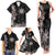 Tropical Hawaii and Philippines Family Matching Tank Maxi Dress and Hawaiian Shirt Kanaka Maoli and Sun Badge Batok Tattoo Grayscale