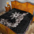 Tropical Hawaii and Philippines Quilt Kanaka Maoli and Sun Badge Batok Tattoo Grayscale