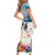 New Zealand Merry Christmas Short Sleeve Bodycon Dress Kiwi Birds Snow Boarding-Vibrant Tropical Flower - Polynesian Pride