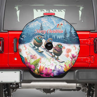 New Zealand Merry Christmas Spare Tire Cover Kiwi Birds Snow Boarding-Vibrant Tropical Flower - Polynesian Pride