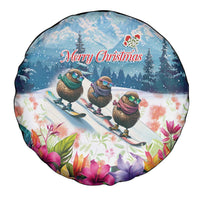 New Zealand Merry Christmas Spare Tire Cover Kiwi Birds Snow Boarding-Vibrant Tropical Flower - Polynesian Pride
