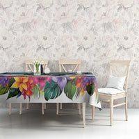 New Zealand Merry Christmas Tablecloth Kiwi Birds Snow Boarding-Vibrant Tropical Flower - Polynesian Pride