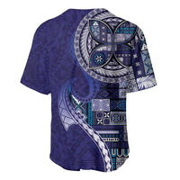 Samoan Siapo Art Tattoo Polynesian Pattern Baseball Jersey Navy Color - undefined