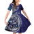 Samoan Siapo Art Tattoo Polynesian Pattern Family Matching Off Shoulder Short Dress and Hawaiian Shirt Navy Color - Polynesian Pride