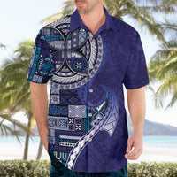 Samoan Siapo Art Tattoo Polynesian Pattern Hawaiian Shirt Navy Color - Polynesian Pride