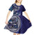 Samoan Siapo Art Tattoo Polynesian Pattern Kid Short Sleeve Dress Navy Color - Polynesian Pride
