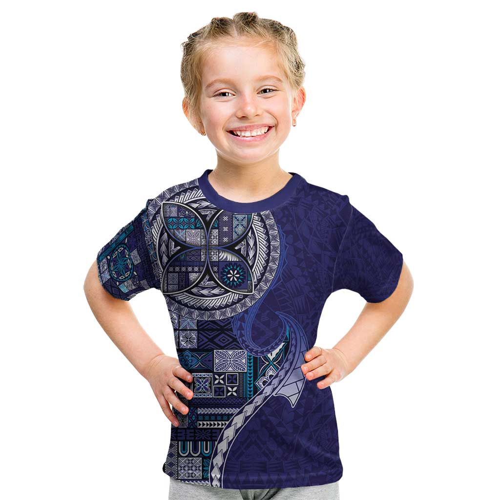 Samoan Siapo Art Tattoo Polynesian Pattern Kid T Shirt Navy Color LT03 Navy - Polynesian Pride