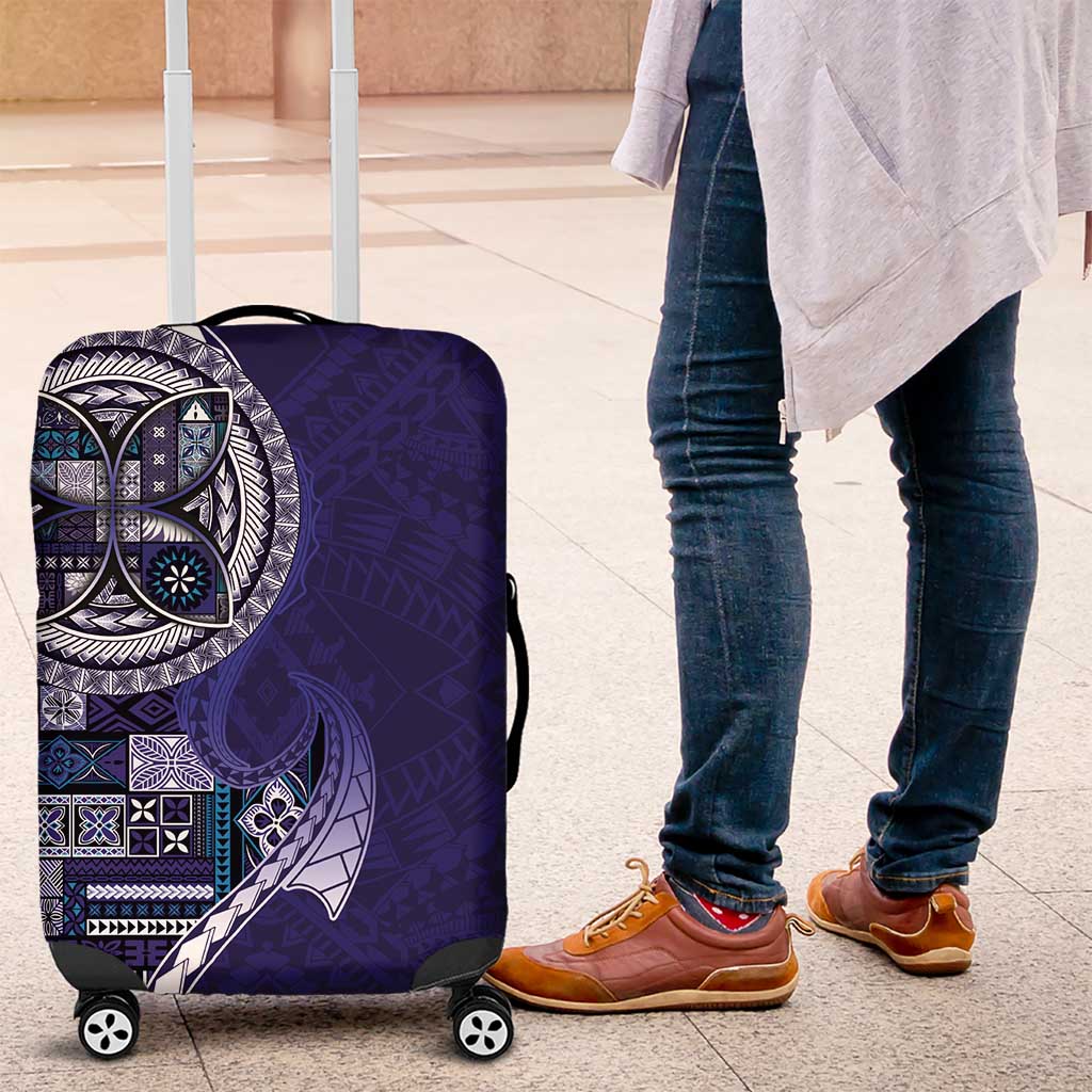 Samoan Siapo Art Tattoo Polynesian Pattern Luggage Cover Navy Color LT03 Navy - Polynesian Pride