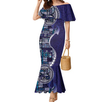 Samoan Siapo Art Tattoo Polynesian Pattern Mermaid Dress Navy Color - Polynesian Pride