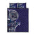 Samoan Siapo Art Tattoo Polynesian Pattern Quilt Bed Set Navy Color - Polynesian Pride