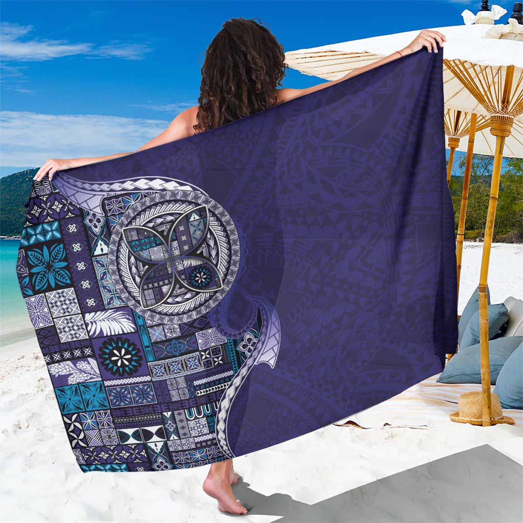 Samoan Siapo Art Tattoo Polynesian Pattern Sarong Navy Color LT03 One Size 44 x 66 inches Navy - Polynesian Pride