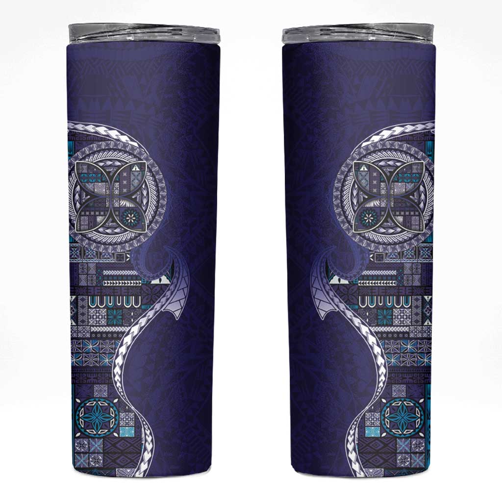 Samoan Siapo Art Tattoo Polynesian Pattern Skinny Tumbler Navy Color LT03 Navy - Polynesian Pride
