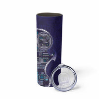 Samoan Siapo Art Tattoo Polynesian Pattern Skinny Tumbler Navy Color LT03 - Polynesian Pride