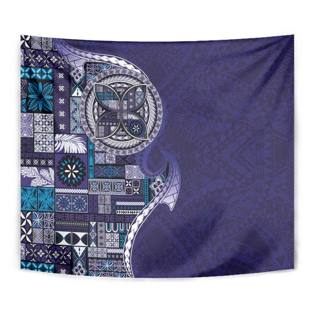 Samoan Siapo Art Tattoo Polynesian Pattern Tapestry Navy Color LT03 - Polynesian Pride