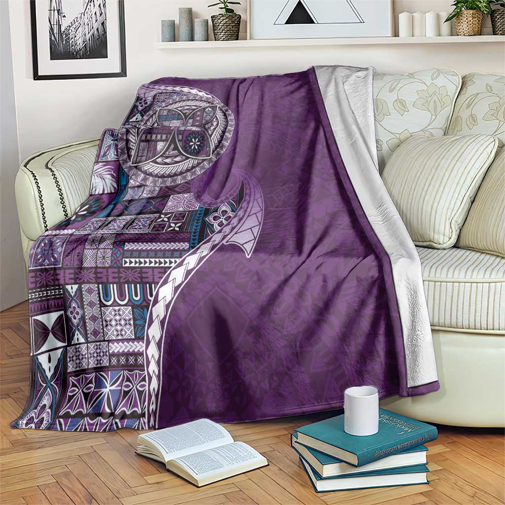 Samoan Siapo Art Tattoo Polynesian Pattern Blanket Purple Color LT03 Purple - Polynesian Pride